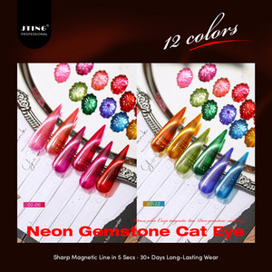 เจลทาเล็บแมวตาแมวสีนีออน JTING ขายส่ง ชุด 12 สี ปราศจากสาร HEMA&TPO พร้อมกลิตเตอร์แม่เหล็ก รับผลิตแบรนด์ส่วนตัว - Product Image 4