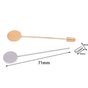 Pur cuivre plaqué or tête de balle aiguille chapeau aiguille rétention de couleur ligne droite broche accessoire prise broche bouchon bouchon - Product Image 1