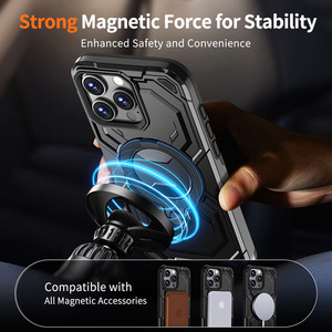 <span class=keywords><strong>Armor</strong></span> Rugged TPU PC 2-Trong-1 Từ Kim Loại Nhẫn Chủ Chân Đế Cao Cấp Bảo Vệ Bìa Đối Với iPhone 14 16 Pro Max Điện Thoại Trường Hợp - Product Image 4
