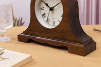 Horloge en bois silencieuse à quartz, style antique vintage, chiffres romains, fonctionnant à piles, pour la maison, le salon, la chambre, la table, le bureau, le cheminée