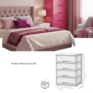 New Durable 4-Tier <b>Plastic</b> Mini Utility with <b>Drawers</b> and Cabinet Organizer for Home Office Bedroom Furniture - Product Image 2