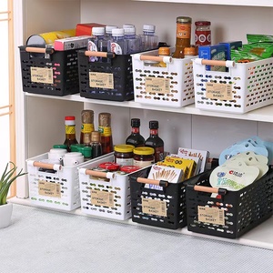 Wholesale Colorful Medium Black PP <b>Plastic</b> Storage <b>Basket</b> ZC-241031-55 30.5x15x12.5cm Multifunction Organization Handles Custom - Product Image 3