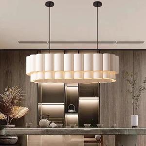 Lampada a Sospensione di Design Nordico Minimalista in Tessuto Wabi Sabi, Luce Calda Bianca per la Cura degli Occhi, Stile Vintage Francese per Ristorante e Camera da Letto - Product Image 1