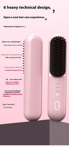 <span class=keywords><strong>Brosse</strong></span> lissante sans fil portable pour <span class=keywords><strong>cheveux</strong></span> - Chauffe rapidement en 30 secondes - Mini peigne chauffant pour femmes - Product Image 4