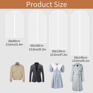 Housse de protection pour vêtements en PEVA, anti-poussière, pour rangement dans le placard, sac de costume en plastique anti-poussière - Product Image 4