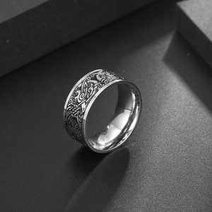 Sun Bird Divine Tree <b>Ring</b> <b>Titanium</b> Steel Men's Jewelry SA1140 Retro Mythological Pattern Plant Geometric Design Gift - Product Image 3