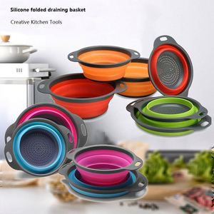 Panier égouttoir pliable télescopique en PP+TPR pour évier de cuisine, avec filtre, facile à nettoyer, lavage à la main uniquement - Product Image 1