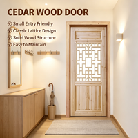 China Factory Solid Fir Lattice Interior Door Custom Pattern Timber Door for Export
