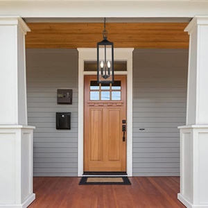 2灯7英寸黑色吊灯，带透明玻璃悬挂现代户外吊灯，带双E12底座插座门厅入口门廊 - Product Image 3