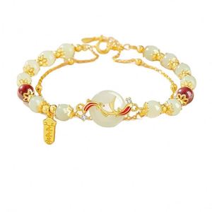 Fashion Imitation Jade <b>Beaded</b> <b>Bracelet</b> for Women Jewelry Chinese Imitation Hetian Jade <b>Beaded</b> Koi Fish <b>Bracelet</b> Fine Jewelry - Product Image 6