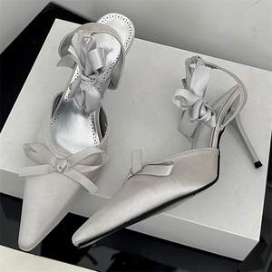 Sandalias de Tacón Alto Blancas para Novia Romántica Francesa, Nuevas Sandalias de Primavera con Estilo - Product Image 5
