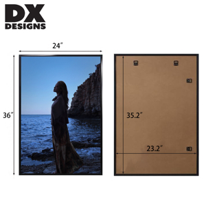 Bingkai Foto Plastik ABS Hitam DX Designs Ukuran 11x14 12x18 16x20 18x24 24x36 Inch - Bingkai Poster Gambar Dekoratif untuk Dinding - Product Image 3