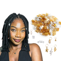 1 pièce Manchette à cheveux à clipser, Bijou pour tresses et dreadlocks, Perles en métaux mélangés, Décoration de coiffure réglable, Anneaux et tubes pour extensions capillaires
