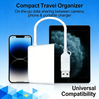Station d'accueil Type-C blanche RD1017 avec lecteur de carte 3-en-1 (SD2.0) Hub USB 2.0 haute vitesse pour ordinateur portable et téléphone en plastique en stock