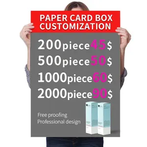Custom printed cardboard box skin care packaging luxury carton art paper with logo for cosmetic box
