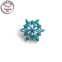 G23 Body ASTM-F136 Titanium Snowflake Zircon Piercing Earrings Tragus Helix Lobe Flat Back Ear Bone Stud Labret Ring Jewelry