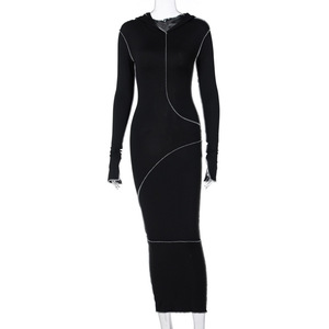 <span class=keywords><strong>Vestido</strong></span> de <span class=keywords><strong>camiseta</strong></span> de <span class=keywords><strong>manga</strong></span> <span class=keywords><strong>larga</strong></span> con capucha para mujer, superventas, de alta calidad, ajustado, para fiesta, ropa de calle, <span class=keywords><strong>vestido</strong></span> informal para mujer - Product Image 6