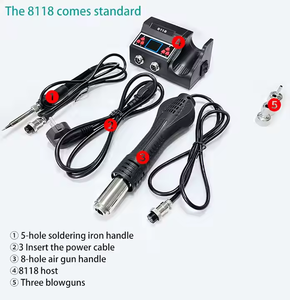 Outils de réparation de soudage à affichage numérique haute puissance 2-en-1 700W Nouveau pistolet à air chaud et plate-forme de <span class=keywords><strong>fer</strong></span> à <span class=keywords><strong>souder</strong></span> Accessible aux ordinateurs mobiles - Product Image 2