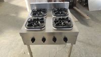 Cuisinière à gaz commerciale sur pied à 3 brûleurs en acier inoxydable pour restaurant, cuisson de soupes et de plats en pot, équipement de restauration