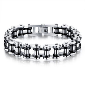European and American <b>bracelet</b> men's stainless steel trendy rock personality motorcycle chain bicycle titanium steel <b>bracelet</b> - Product Image 2