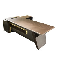 Bureau de direction Liyu Light Luxury avec étagère, grand bureau moderne et simple pour directeur général, bureau de travail, bureau de gestionnaire