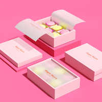 Chine en vrac mat laminé pâtisserie paquet couvercle et Base rose boîte-cadeau luxe 6 pièces beignet Macaron boîte d'emballage