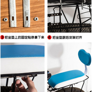 Asiento Trasero para Bicicleta con Respaldo, Cojín de Espuma, Cómodo, Unisex, para Adultos, Azul, Negro, Rosa, Marrón - Product Image 4