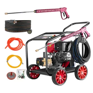 300 Bar Gasoline Engine High Power Water Petrol jet High Pressure Cleaning Equipment Washer With Wheels