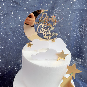 Decoración de Pastel con Nubes y Estrellas Acrílicas, Set de Adornos para Celebración de Cumpleaños - Product Image 5