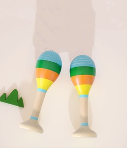 Maracas de Madera Coloridas, Instrumento de Percusión Orff, Juguete Musical Educativo para Niños, Sonajero, Maraca de Juguete - Product Image 2