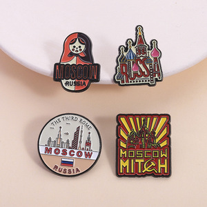 Broche commémorative de <span class=keywords><strong>tourisme</strong></span> en alliage de zinc électroplaqué, motif dessin animé Dola, Moscou, <span class=keywords><strong>Russie</strong></span> - Product Image 4