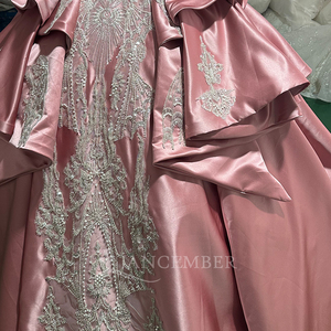Vestido de Quinceañera Rosa Wx32 con Cuentas, Vestidos de 15 Años con Lentejuelas, Vestidos de Gala para Instagram, Apliques de Encaje, Vestido de Princesa Largo hasta el Suelo - Product Image 2