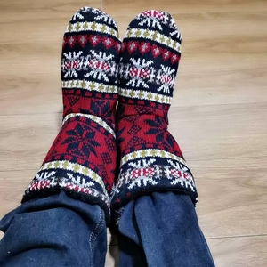 Man <strong>Men</strong> <strong>Men's</strong> Winter Warm Sweater Fair Isle Nordic Knitted Indoor Home Non-slip <strong>Slippers</strong> Booties <strong>Boots</strong> Lined with Fluffy Sherpa - Product Image 6