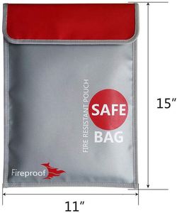 Waterproof & Fireproof A4 Document Holder <b>File</b> Pouch Zipper Safe Storage Bag for Money & Cash Special Purpose Bags & <b>Cases</b> - Product Image 3