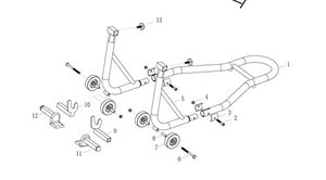 Accessori Moto Universali 1 Coppia di Cavalletti Alza Moto <span class=keywords><strong>Anteriore</strong></span> e Posteriore Regolabili in Acciaio - Product Image 5