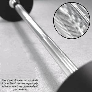 Bộ tạ tập gym tiêu chuẩn Powerlifting, tạ đơn cố định TPU, thanh tạ và tạ đơn màu đen, bộ dụng cụ tập tạ - Product Image 3