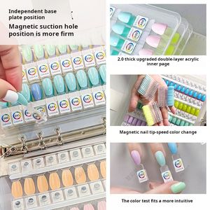 Présentoir magnétique en cuir personnalisé pour nail art, carte de couleurs pour vernis gel, support de rangement pour capsules d'ongles pour salon - Product Image 4