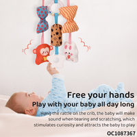 Mainan Gantung Hewan Singa Kartun dari Kain Wol, Mainan Sensorik Montessori untuk Bayi 0-6 6-12 Bulan