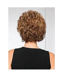Color G630+ Chocolate Copper Mist - Gabor Wigs Short Curly Shag Collar Length Nape Womens Synthetic Personal Fit Capless