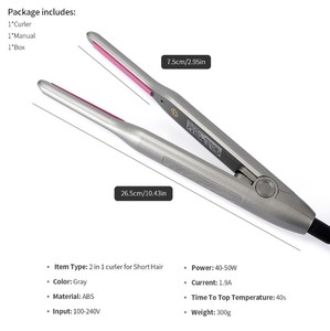 เครื่องหนีบผมไทเทเนียมขนาดเล็ก สำหรับ<span class=keywords><strong>ผม</strong></span>สั้น หนวดเครา <span class=keywords><strong>ผม</strong></span><span class=keywords><strong>หน้าม้า</strong></span> รูปทรงดินสอ พร้อมหน้าจอ LED สำหรับ<span class=keywords><strong>ใช้</strong></span>ในบ้าน - Product Image 5