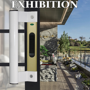 Gagang Pintu Geser Modern Putih, Gagang Pintu Jendela Aluminium Solid Dua Sisi untuk Apartemen - Product Image 4