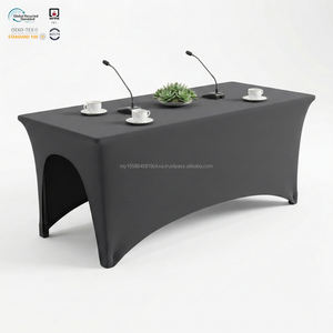 ผ้าคลุมโต๊ะสแปนเด็กซ์สีขาวเกรดเชิงพาณิชย์ ขนาด 6 ฟุต แบบยืดได้ สำหรับงานจัดเลี้ยง - Product Image 1