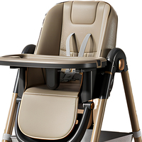 Chaise haute pliable pour bébé Vsuch avec panier de rangement, coussin en PU, chaise haute à roulettes pour l'alimentation des tout-petits, pour la maison et les restaurants