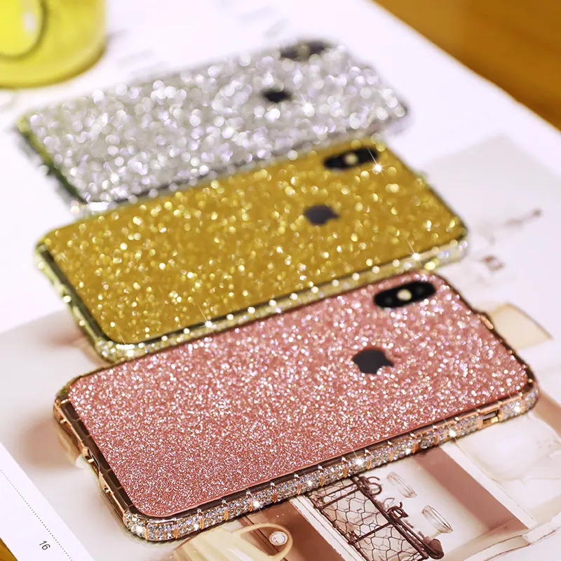 Luxury Metal Phone Case Bling Rhinestone Diamond Back Cover for iPhone 13 11 12 Pro Max 12 Mini Xs X 7 8