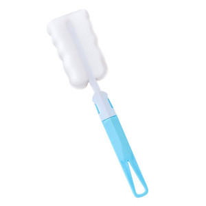 Cepillo para tazas con mango largo y cabezal de esponja desmontable para limpiar biberones de vidrio y termos - Product Image 4