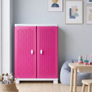 Durable Multifunctional Foldable Plastic Stackable <b>Storage</b> Container with Rattan Design and <b>Clothes</b> Hanging Rack for Home - Product Image 5