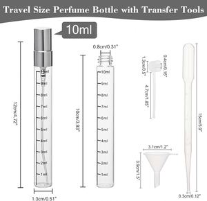 Venta al por mayor de frascos de perfume cilíndricos de vidrio delgados de 2ml, 3ml, 5ml, 10ml, pequeños, vacíos, recargables, para viaje, con tapa de rosca, para muestras de perfume. - Product Image 2