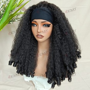 KEMY HAIR Wholesale Afro Kinky Curly <strong>Wigs</strong> High Quality <strong>Cheap</strong> Bouncy Spring Synthetic Machine Made Headband <strong>Wigs</strong> for Black Women - Product Image 3