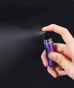 Atomiseur de parfum portable en aluminium de 5 ml avec capuchon pulvérisateur, rechargeable, mini flacon de voyage pour sérum de soin de la peau, vente en gros, 100 pièces - Product Image 6