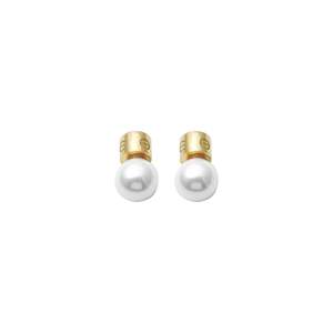 Boucles d'oreilles clous en perle plaqué or, acier inoxydable 316L, bijoux de mode - Product Image 1